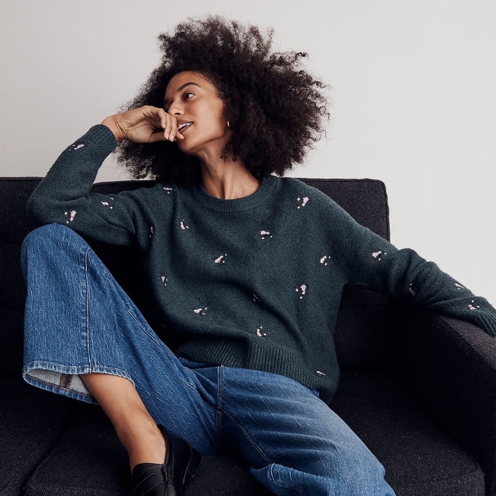 Madewell Embroidered Floral Sweater Size XXS